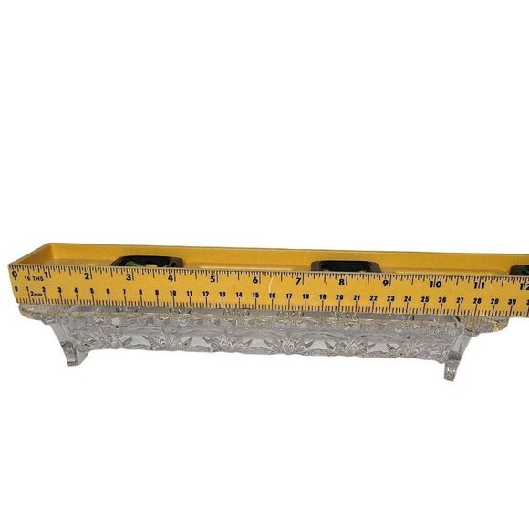 Fifth Ave Dining Serveware, "Portico" 24% Lead Crystal 12in Footed Cracker Tray - Picture 3 of 9